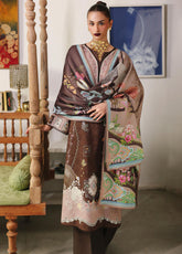 QPrints By Qalamkar Embroidered Jacquard Weaved 3 Piece Unstitched Suit QLM25QP D-QW-9B RABELLA